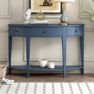 Modern Curved Console Table Sofa Table with 3 Drawers and 1 Shelf-ModernLuxe - 1 of 4