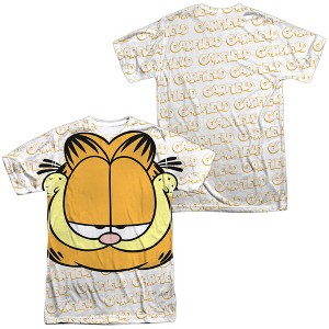 Men's Garfield Big Face (Front Back Print) Short Sleeve Costume T-Shirt - 1 of 4
