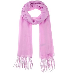 INSPIRE CHIC Gender Neutral Plain Cashmere Imitation Winter Warm Solid Color Fringe Long Scarves 1Pc - 1 of 4