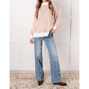 Women's Least High Maintenance Contrast Trim Sweater - One Eleven North - 1 of 3