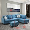 DOMETOUR Living Room Sofa Set 3Pcs(Sofa+Chaise+Ottoman) - 3 of 4