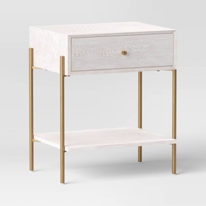 Natural Luxe Accent Table Off-White - Threshold™ - 1 of 4