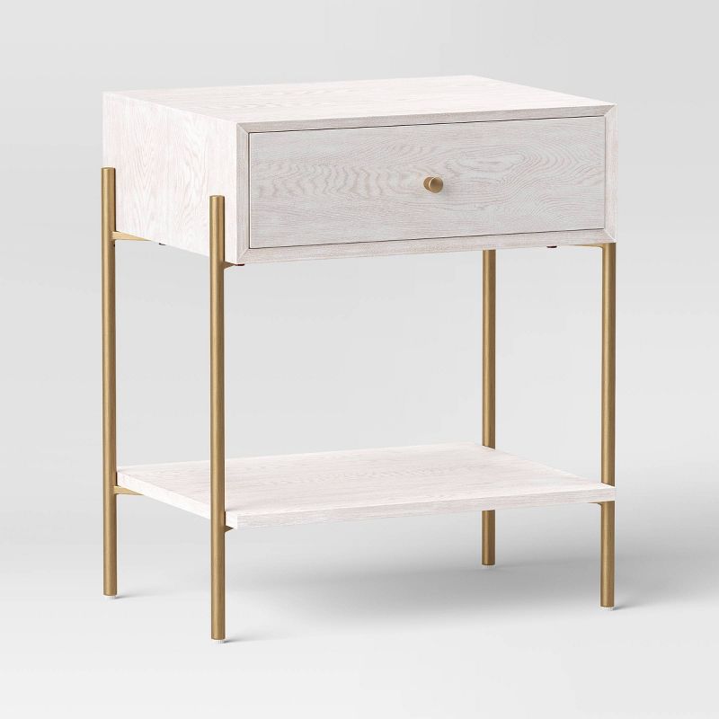 Natural Luxe Accent Table Off-White - Threshold™, 1 of 9