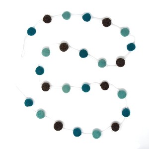 Slickblue 5ft Handmade Wool Felt Pom Pom Garland for Home/Party Décor – 3 Color Options - 1 of 2