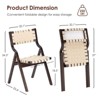 Kumasinova 18.5" Flodable Dining Chair Set of 2,Stackable Kitchen Chair with Leather Woven Seat&Back,Minimalist Armless Chair,250lbs Max - 3 of 4