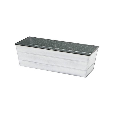 Medium Cape Cod White Galvanized Steel Flower Box Planter