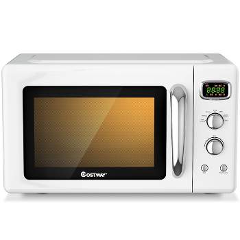 Costway 0.9Cu.ft. Retro Countertop Compact Microwave Oven 900W 8 Cooking Settings BlackGreenWhite