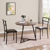 Three-piece double dining table set, double kitchen dining table and chairs, round kitchen dining table set, suitable for small space, apartment - 3 of 4