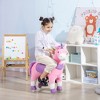 Whisen Kids’ Plush Ride-On Unicorn with Padded Seat and Rolling Wheels, Riding-on Rocking Toy Gift for 3-6 Years Old - Pink - 2 of 4