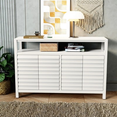 INFURNIC Decorative Storage Cabinets, Stylish and Functional Storage for Every Room, Bedroom, Living Room, Kitchen, White,47.8”*14”*31.9"