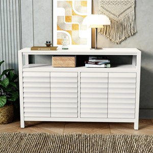 INFURNIC Decorative Storage Cabinets, Stylish and Functional Storage for Every Room, Bedroom, Living Room, Kitchen, White,47.8”*14”*31.9" - 1 of 4