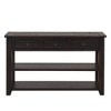 Hostack 48'' Solid Wood Console Table with 3 Storage Drawers and 2 Shelves, Distressed Black - 2 of 4