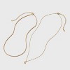 14K Gold Dipped Cubic Zirconia Initial Necklace Set 2pc - A New Day™ Gold - 2 of 3