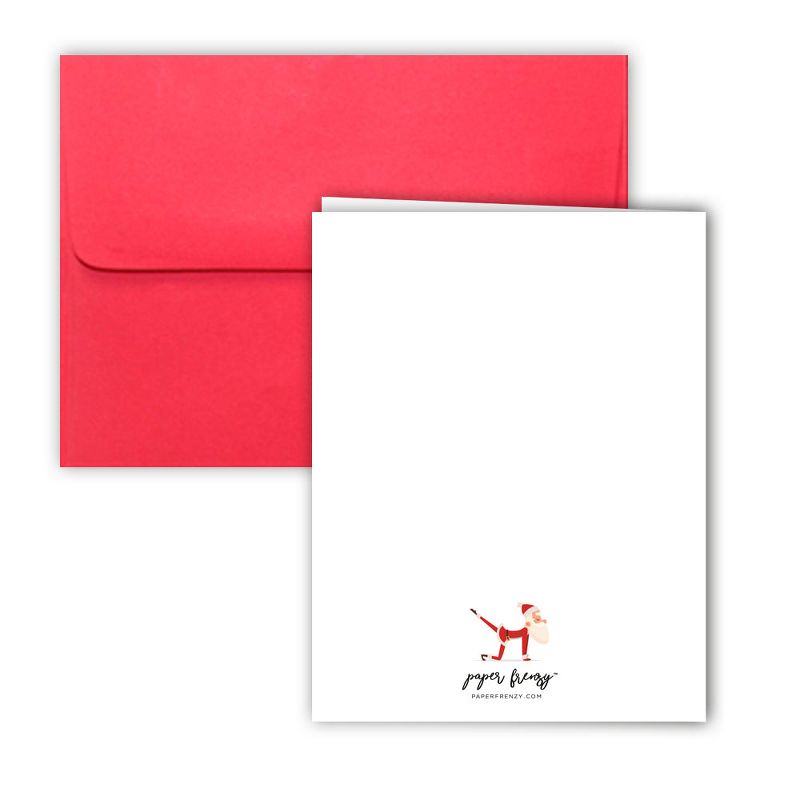 Paper Frenzy Yoga Santa Christmas Cards and Envelopes - 25 pack, 2 of 4