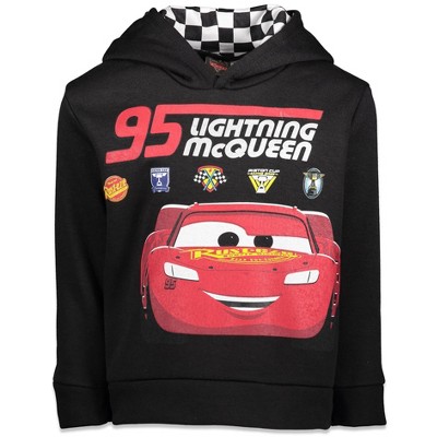 Disney Pixar Cars Lightning McQueen Toddler Boys Pullover Hoodie Lightning  Mcqueen Black 2T