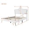 Upholstered Bed Frame with LED Lights,Modern Upholstered Princess Bed With Crown Headboard - 4 of 4