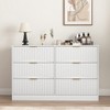 Gulches Modern 6-Drawer Dresser with Wavy Pattern Panels - White Chest of Drawers for Bedroom, Living Room, Hallway, Entryway - 2 of 4