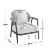 Outdoor Club Chair with Iron Frame, Rope Backrest & Cushions, Weather-Resistant Lounge Patio Armchair-3irtyhousy - 4 of 4