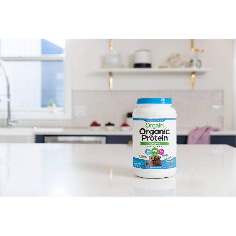 Orgain Organic Vegan Protein &#38; Greens Plant Based Powder - Creamy Chocolate Fudge - 31oz, 4 of 6