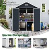 Outdoor Storage Shed, Resin Shed with Floor & Lockable Doors, All Weather Plastic Sheds with Window Dark Grey - 4 of 4