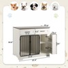 VisioGear 37.4" Dog Crate, Indoor Dog Kennel with 2 Drawers and Storage Cabinet, Modern Dog Crate for Small Medium Dogs, White, 37.4"*23.6"*34.6" - 3 of 4