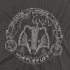 Harry Potterhufflepuff Line Art Badge Adult T-Shirt Charcoal - 2 of 4