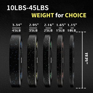 2 Pieces Rubber Barbell Plates - High Elasticity, Silk Screen Printing, 2 Inch Inner Diameter, Weightlifting and Strength Training Plates - 1 of 4