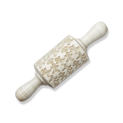 TAG 9" Small Gingerbread Man Designed Kid's Christmas Rolling Pin
