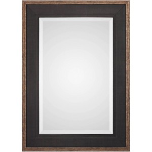 Uttermost Rectangular Vanity Accent Wall Mirror Rustic Beveled Black Aged Bronze Wood Frame 30" Wide for Bathroom Bedroom Home - 1 of 3