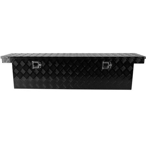 60 Inch Heavy Duty Aluminum Stripes Plated Tool Box Waterproof Storage Toolbox With Lock For RV ATV Trailer Truck,black - image 1 of 4