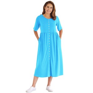 Woman Within Petite Button-Front Essential Dress - 1 of 4