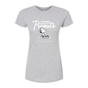 Women's - Peanuts - Stereo Snoopy Dj Fitted Graphic T-Shirt - 1 of 4