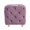 PAGED Modern Velvet Upholstered Ottoman Soft Foot Stool Vanity Stool with Innovative Shape for Family Room, Bedroom - 3 of 4