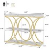 39" Narrow Console Tables for Entryway, Industrial 3-Tier Sofa Table with Round Metal Base and Storage Shelves for Hallway, Foyer - 2 of 4