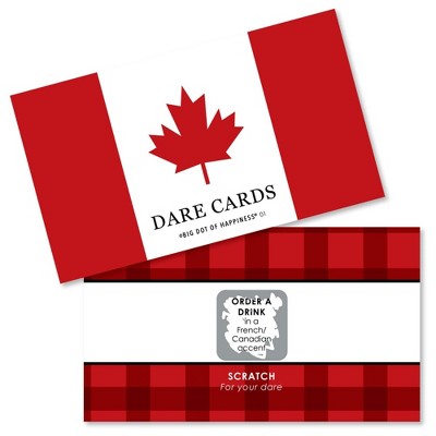 Big Dot of Happiness Canada Day - Canadian Party Game Scratch Off Dare Cards - 22 Count