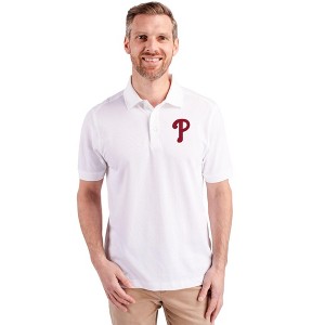 Philadelphia Phillies Cutter & Buck Advantage Eco Tri-Blend Pique Mens Polo - 1 of 1