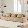114" Modular Sectional Sofa Flannelette 3-Seater Deep Seat Buckle No Assembly Light Camel - 3 of 4