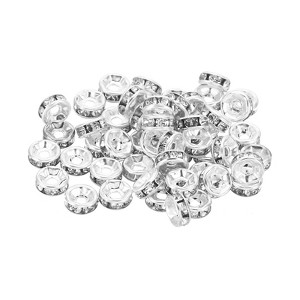 Unique Bargains Rhinestone Small Round Bulk Glass Spacer Beads for Jewelry Making 100 Pcs - 1 of 4