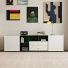 Luck Live Modern Minimalist 78.7” TV Stand, Gold Pulls & Hidden Handles, Large Storage Media Console White & Green - 3 of 4