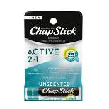 Chapstick Active 2-in-1 Unscented Lip Balm - 0.15oz/1ct