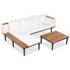 JUJABU Luxury Acacia Wood Patio Furniture Set with Removable Beige Cushions and Coffee Table - 2 of 4