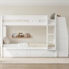 Whisen Full Size Bunk Bed & Bed Frame with  Desk and Bookshelves, Drawers, Ladder - 3 of 4