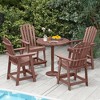 Costway 1/2/4 PCS Bar Stool HDPE Patio Chair with Armrest Footrest Home Indoor Outdoor Brown - 2 of 4