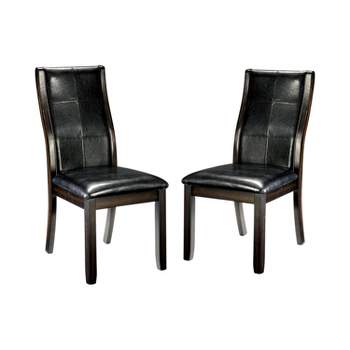 Set of 2 Harrington Curved Padded Leatherette Side Chair Brown Cherry - HOMES: Inside + Out