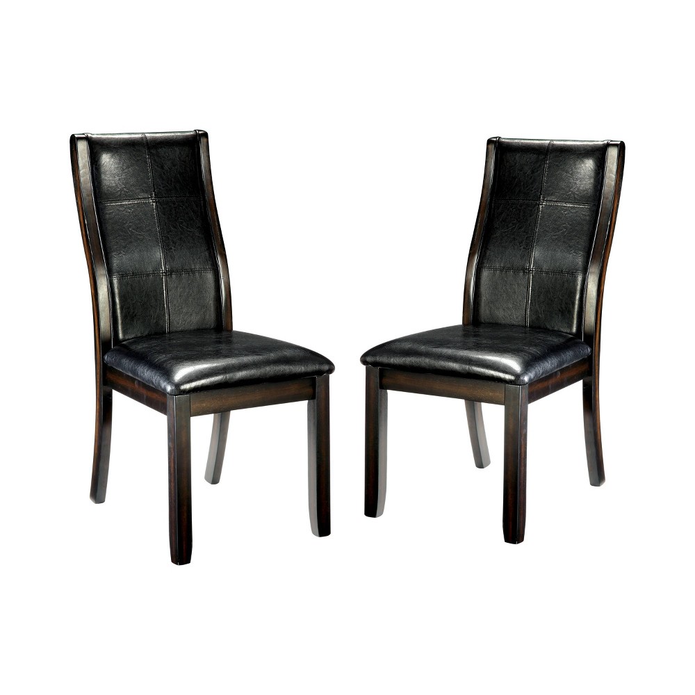 Set of 2 Harrington Curved Padded Leatherette Side Chair Brown Cherry - HOMES: Inside + Out -  50363489