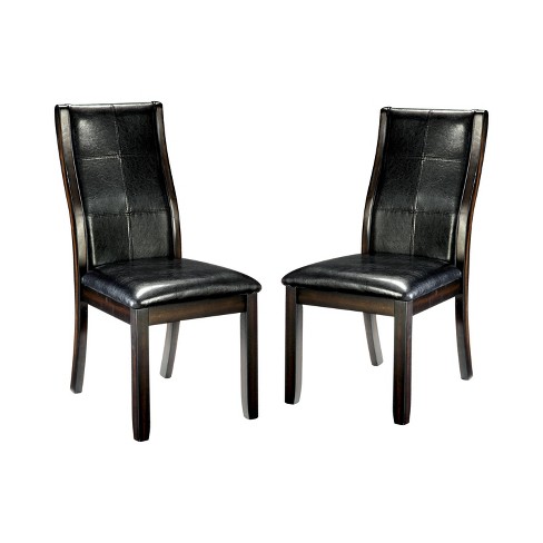 Set of 2 Harrington Curved Padded Leatherette Side Chair Brown Cherry - HOMES: Inside + Out - image 1 of 3