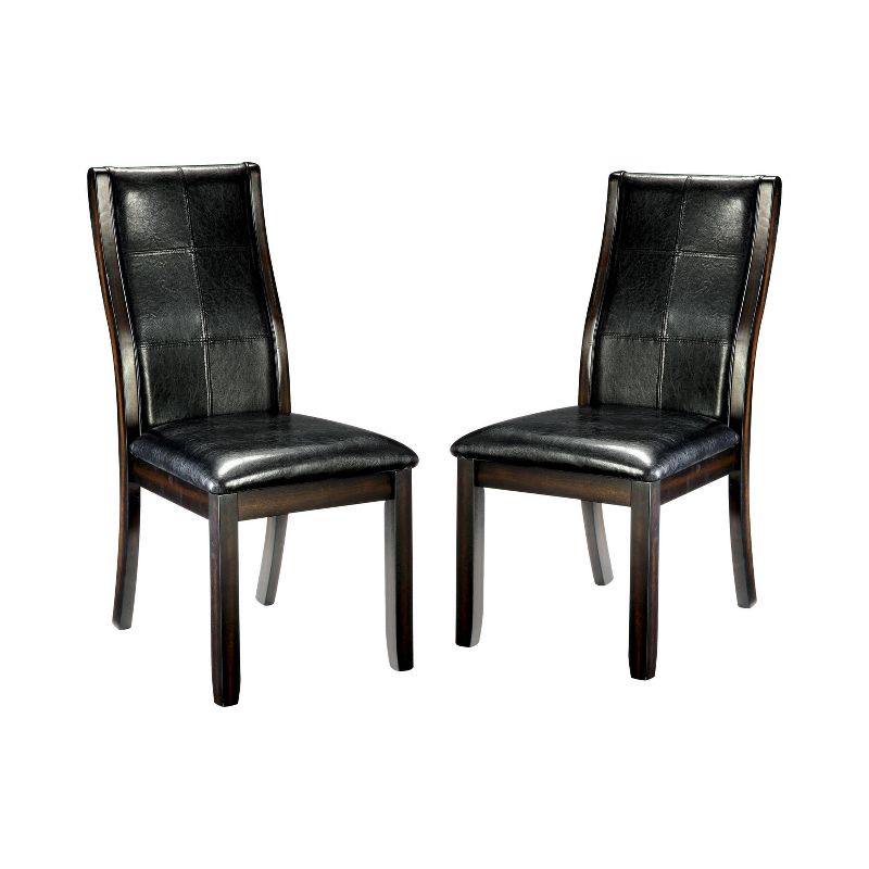 Set of 2 Harrington&#160;Curved Padded Leatherette Side Chair Brown Cherry - HOMES: Inside + Out, 1 of 7
