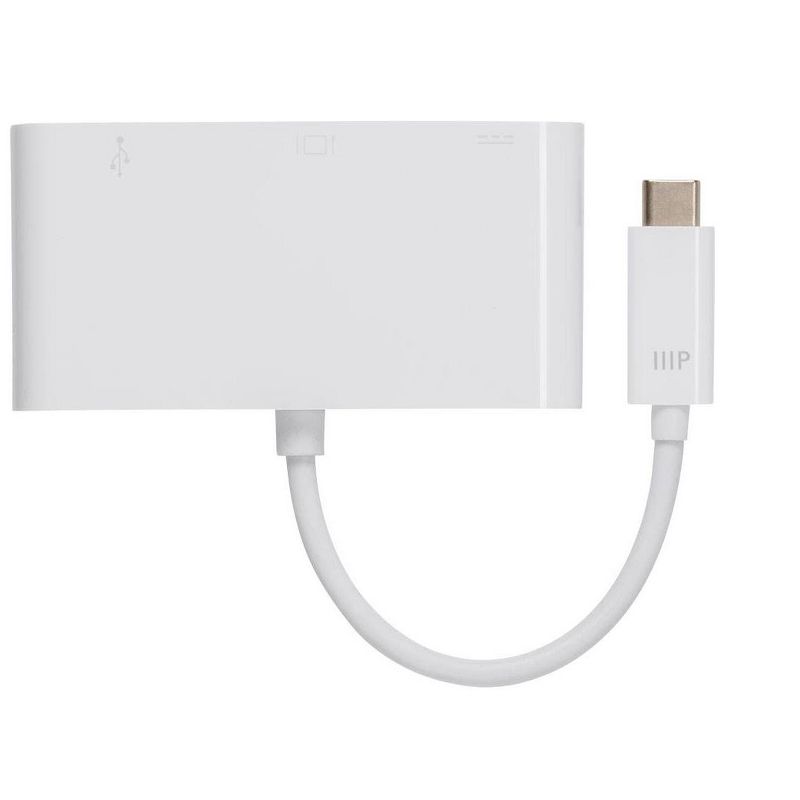 Monoprice USB-C DVI Multiport Adapter - White, With USB 3.0 Connectivity & Mirror Display Resolutions Up To 1080p @ 60hz - Select Series, 4 of 6