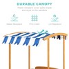 Best Choice Products Kids Wooden Cabana Sandbox w/ Bench Seats, UV-Resistant Canopy, Sandpit Cover, 2 Buckets - Natural - 2 of 4