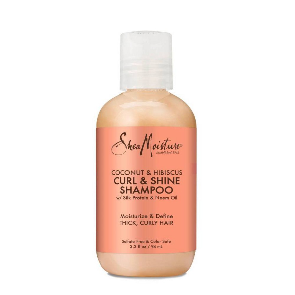 Photos - Hair Product Shea Moisture SheaMoisture Coconut & Hibiscus Curl & Shine Shampoo - 3.2 fl oz 